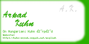 arpad kuhn business card